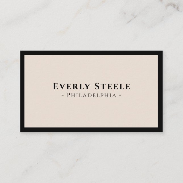 Tarjeta De Visita Elegante servicio elegante y moderno de marfil neg (Anverso)
