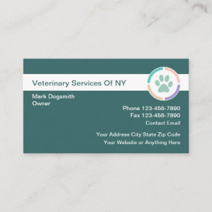 Tarjeta De Visita Elegante servicio veterinario veterinario