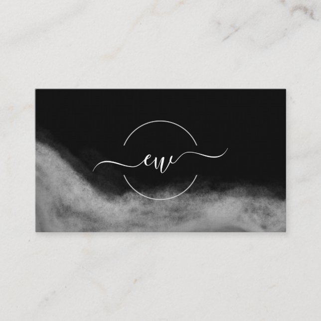 Tarjeta De Visita Elegante Signature Script Caligrafía Logo Negro (Anverso)