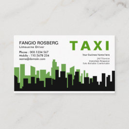 Tarjeta De Visita Elegante Silhouette Taxi, Línea de Esquí De Dos To