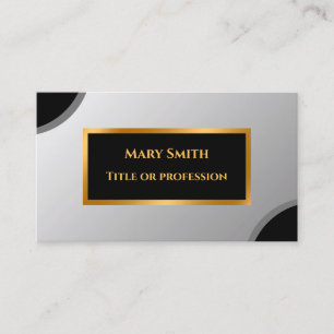 Tarjeta De Visita Elegante Silver Gold Professional