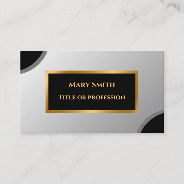 Tarjeta De Visita Elegante Silver Gold Professional (Anverso)
