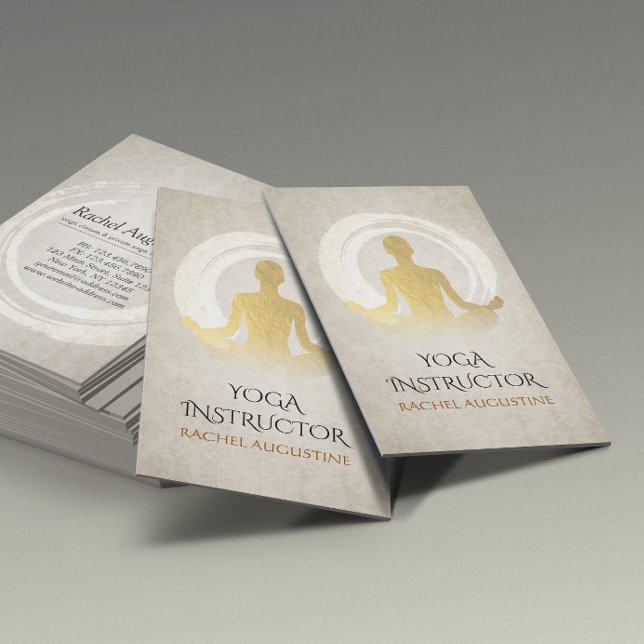 Tarjeta De Visita Elegante Símbolo del instructor de meditación de y (Subido por el creador)