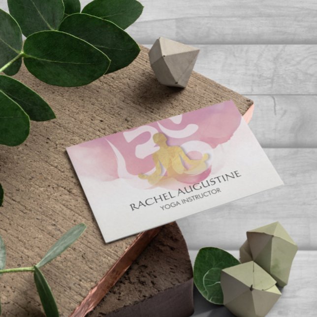 Tarjeta De Visita Elegante Símbolo Om del instructor de meditación d (Subido por el creador)