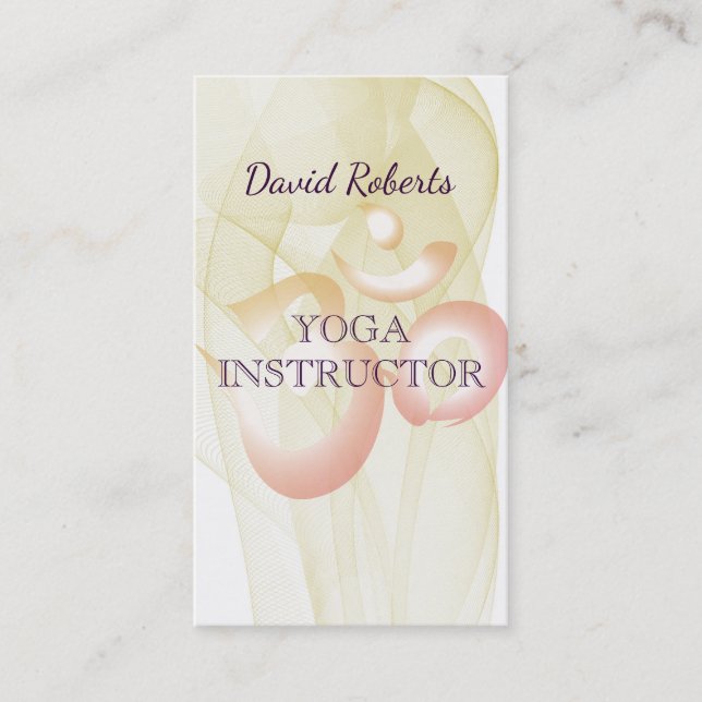 Tarjeta De Visita Elegante Símbolo Om del instructor de yoga (Anverso)