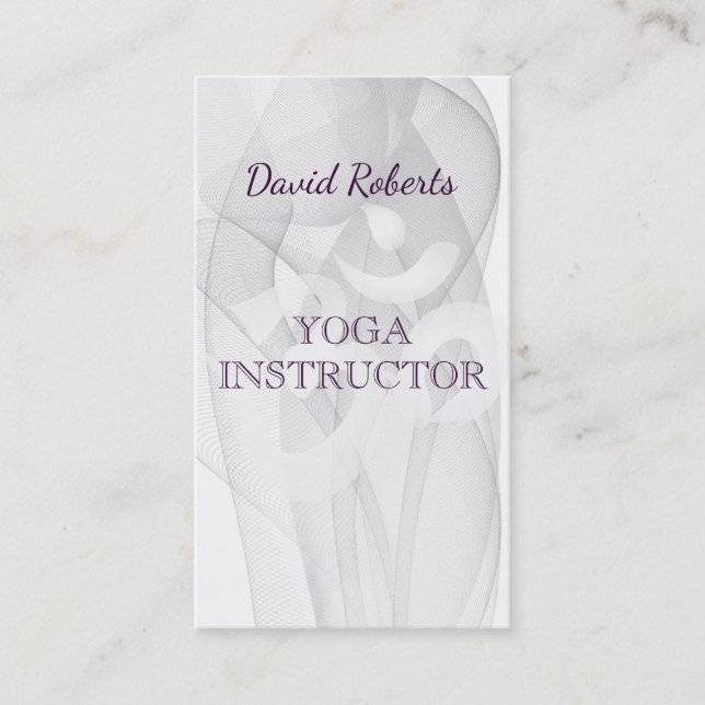 Tarjeta De Visita Elegante Símbolo Om del instructor de yoga (Anverso)