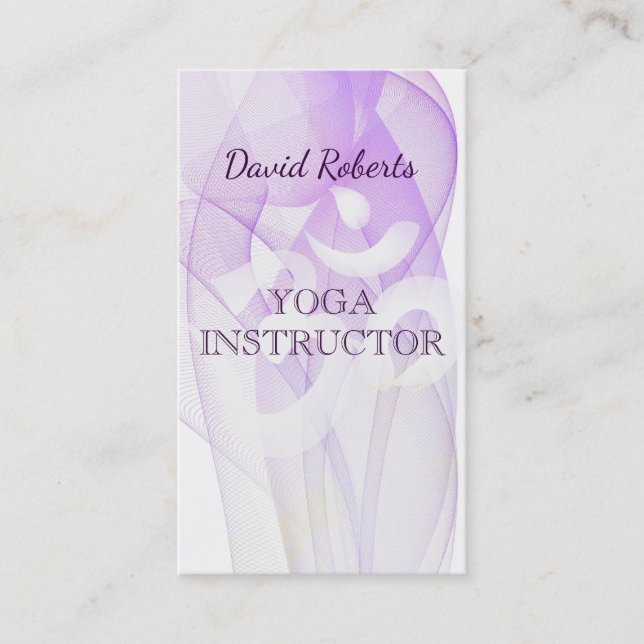 Tarjeta De Visita Elegante Símbolo Om del instructor de yoga (Anverso)