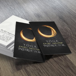 Tarjeta De Visita Elegante Símbolo YOGA negro y dorado ZEN brillante
