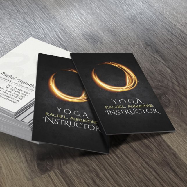 Tarjeta De Visita Elegante Símbolo YOGA negro y dorado ZEN brillante (Subido por el creador)