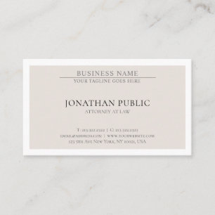 Tarjeta De Visita Elegante simple del abogado del abogado de moda de