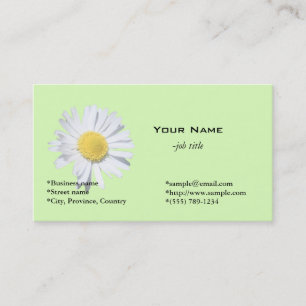Tarjeta De Visita Elegante, simple flor de margarita blanca