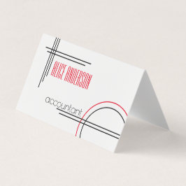 Tarjeta De Visita Elegante simple geométrico moderno rojo negro blan