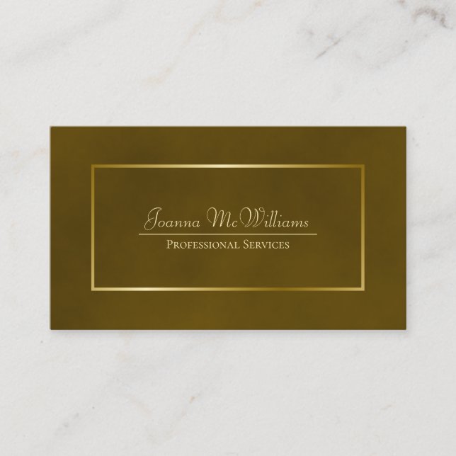 Tarjeta De Visita Elegante simple Marble Gold Profesional (Anverso)