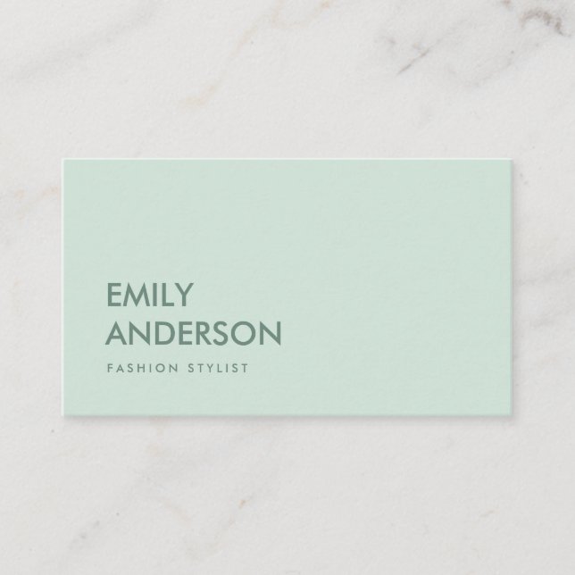 TARJETA DE VISITA ELEGANTE SIMPLE MINIMIDAD MINIMAL PROFESIONAL VERD (Anverso)