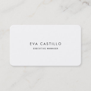 Tarjeta De Visita Elegante Simple Moderno Mate Blanco Negro de Moda