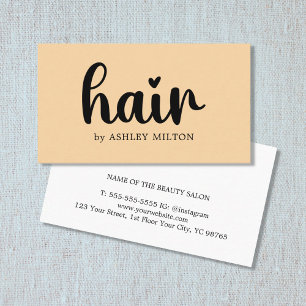 Tarjeta De Visita Elegante simple Pastel negrita Black Hair Stylist