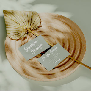 Tarjeta De Visita Elegante simple Pistachio Neutral Boho Moda modern