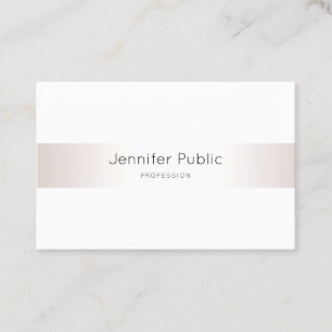 Tarjeta De Visita Elegante Simple Plain Faux Silver Profesional