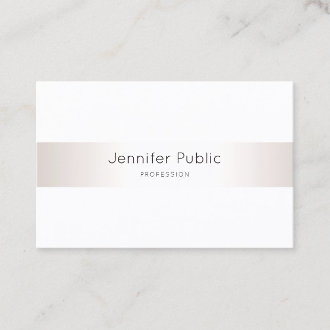 Tarjeta De Visita Elegante Simple Plain Faux Silver Profesional (Anverso)