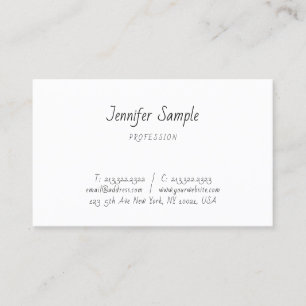 Tarjeta De Visita Elegante Simple Plantilla Hand Script Profesional