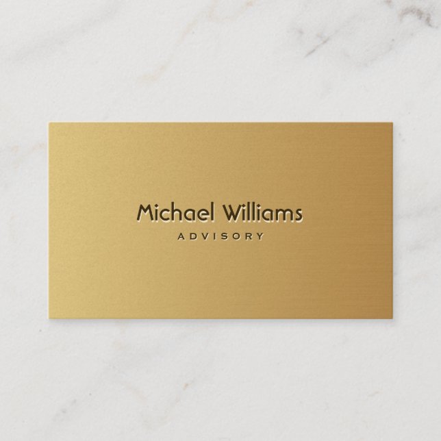Tarjeta De Visita Elegante simple profesión profesional metal brillo (Anverso)