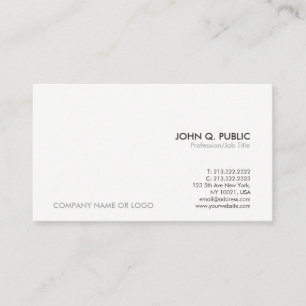 Tarjeta De Visita Elegante simple profesional moderno del blanco