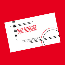 Tarjeta De Visita Elegante simple rojo negro blanco geométrico moder