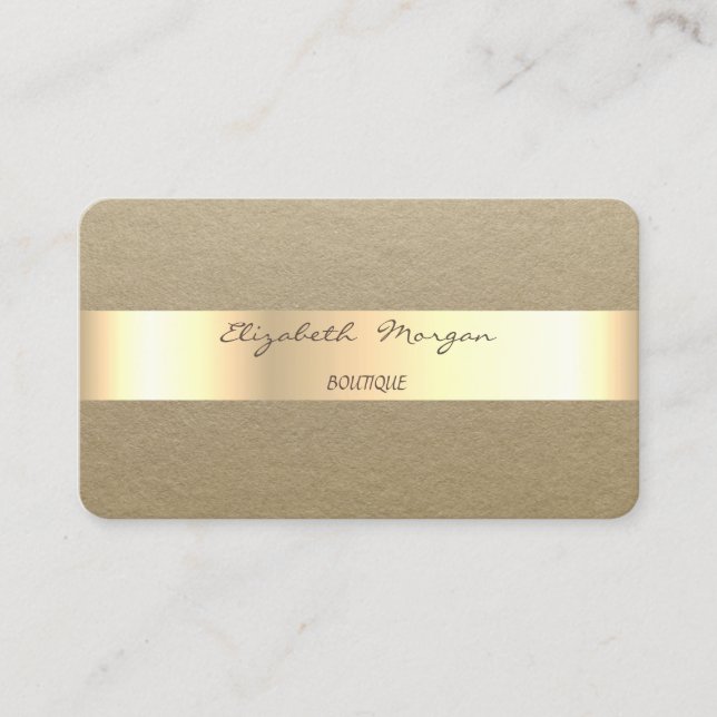 Tarjeta De Visita Elegante  Simple,Rústico,Raya Kraft (Anverso)