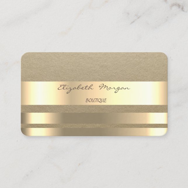 Tarjeta De Visita Elegante  Simple,Rústico,Rayado Kraft (Anverso)