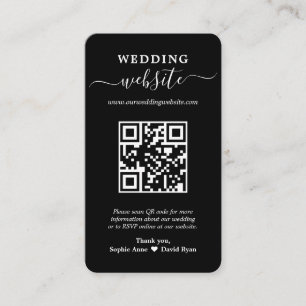 Tarjeta De Visita Elegante sitio web de Boda de fotografías de códig