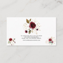 Tarjeta De Visita Elegante sitio web de Bodas florales de oro de Bor