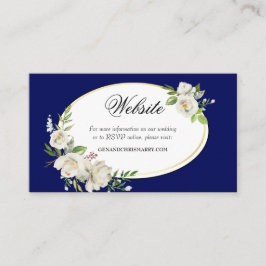 Tarjeta De Visita Elegante sitio web del Boda floral azul Boho