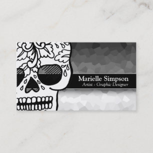 Tarjeta De Visita Elegante Skull De Azúcar Magic Ombre Fashion Bouti