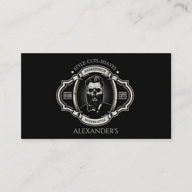 Tarjeta De Visita Elegante Skull Personalize (Anverso)