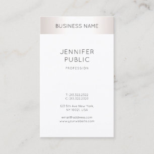 Tarjeta De Visita Elegante Sleek Faux Silver Profesional Moderno