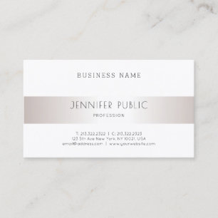 Tarjeta De Visita Elegante Sleek Moderno Diseño Profesional Plata