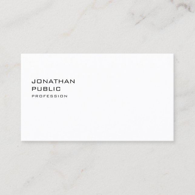 Tarjeta De Visita Elegante Sleek Plain Profesional Moderno Minimalis (Anverso)