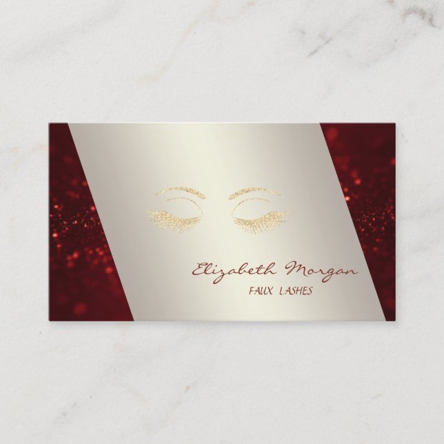 Tarjeta De Visita Elegante Sofisticado Moderno, Bokeh , Pestañas (Anverso)