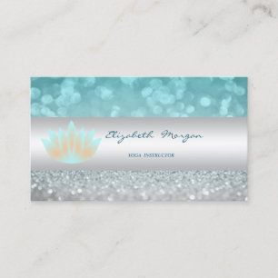 Tarjeta De Visita Elegante Sofisticado Moderno Brillante Bokeh, Loto