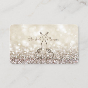 Tarjeta De Visita Elegante Sofisticado Moderno Brillante Bokeh, Vest