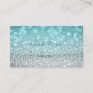 Tarjeta De Visita Elegante Sofisticado Moderno Brillo Azul Bokeh