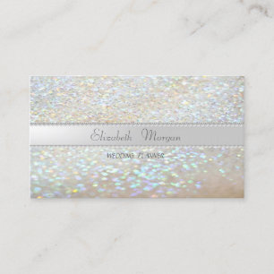 Tarjeta De Visita Elegante Sofisticado Moderno Brillo Bokeh, Perlas
