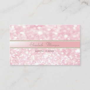 Tarjeta De Visita Elegante Sofisticado Moderno Brillo Bokeh, Perlas