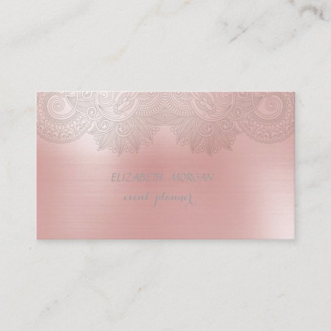 Tarjeta De Visita Elegante Sofisticado Moderno,Encaje (Anverso)