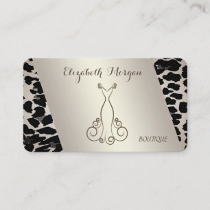 Tarjeta De Visita Elegante Sofisticado Moderno, Estampado de Leopard