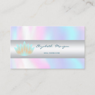 Tarjeta De Visita Elegante Sofisticado Moderno, Loto, Holográfico