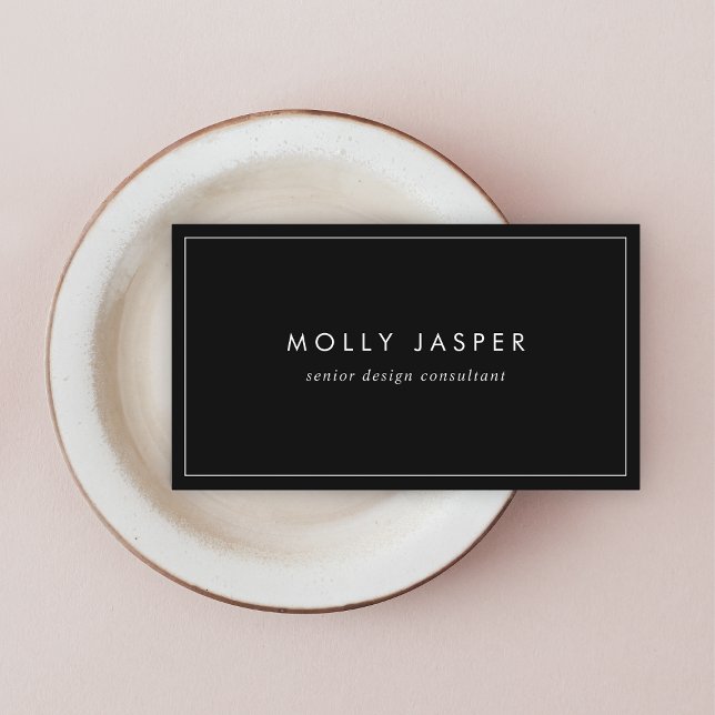 Tarjeta De Visita Elegante Sofisticado Moderno Mínimo Simple Negro (Subido por el creador)