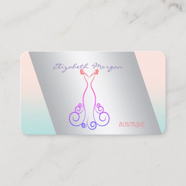 Tarjeta De Visita Elegante Sofisticado Moderno Profesional, Vestido (Anverso)