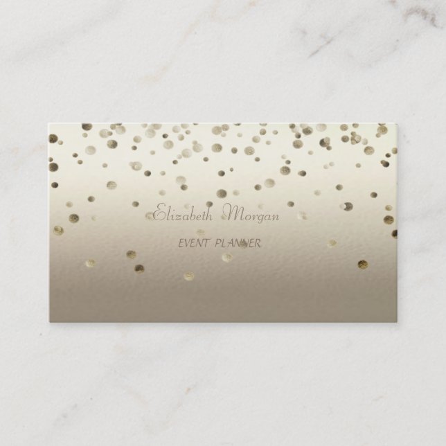 Tarjeta De Visita Elegante Sofisticado, Simple, Confeti (Anverso)
