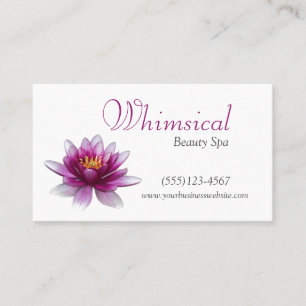 Tarjeta De Visita Elegante spa de belleza simple Lotus Flower